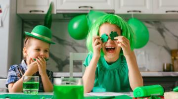 Children celebrating St. Patrick's Day.