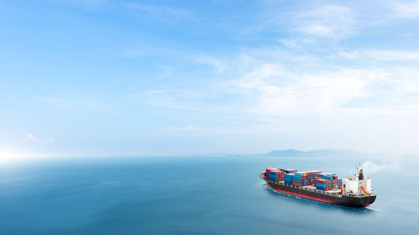 Ship with containers