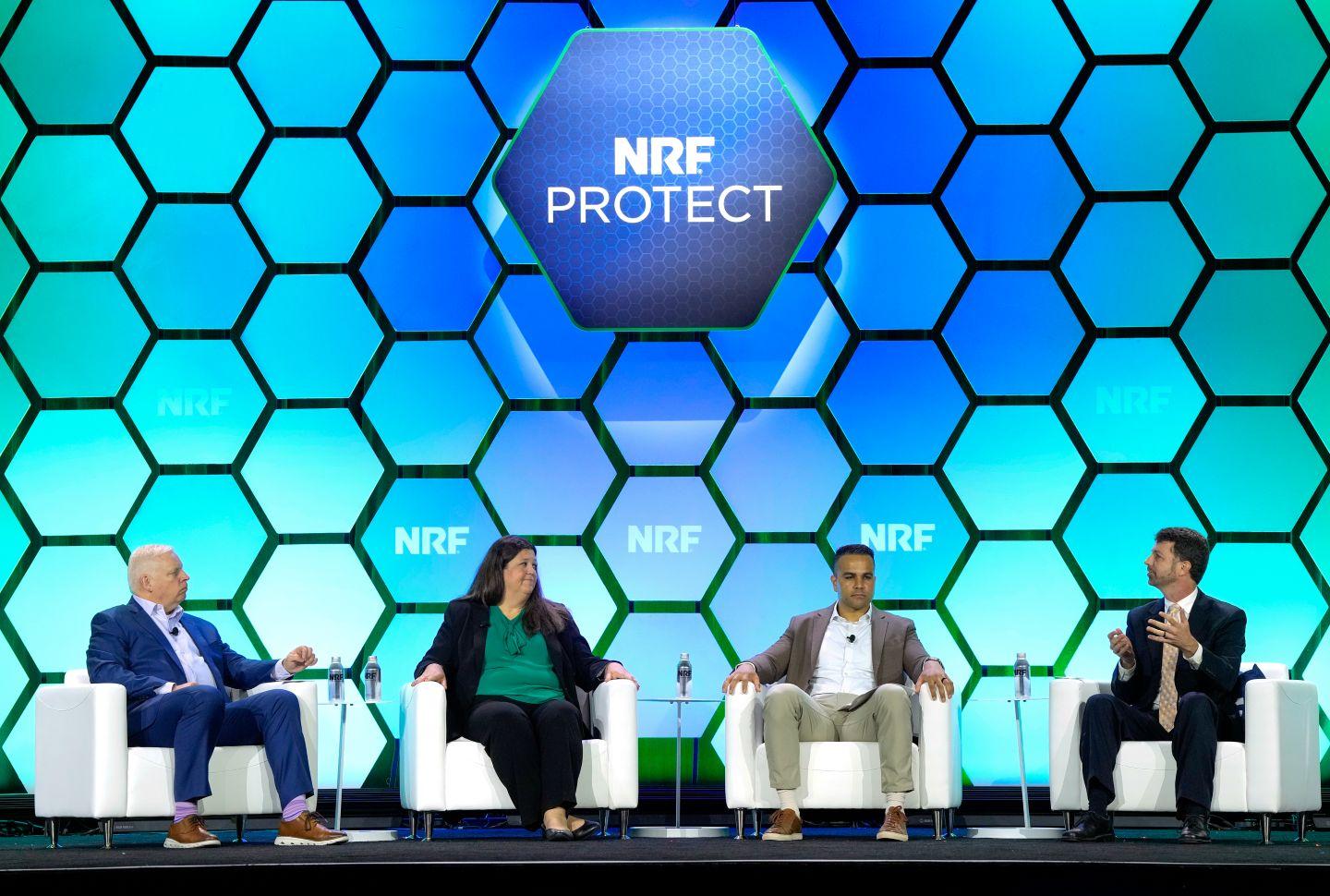 Speakers on stage at NRF PROTECT 2025.