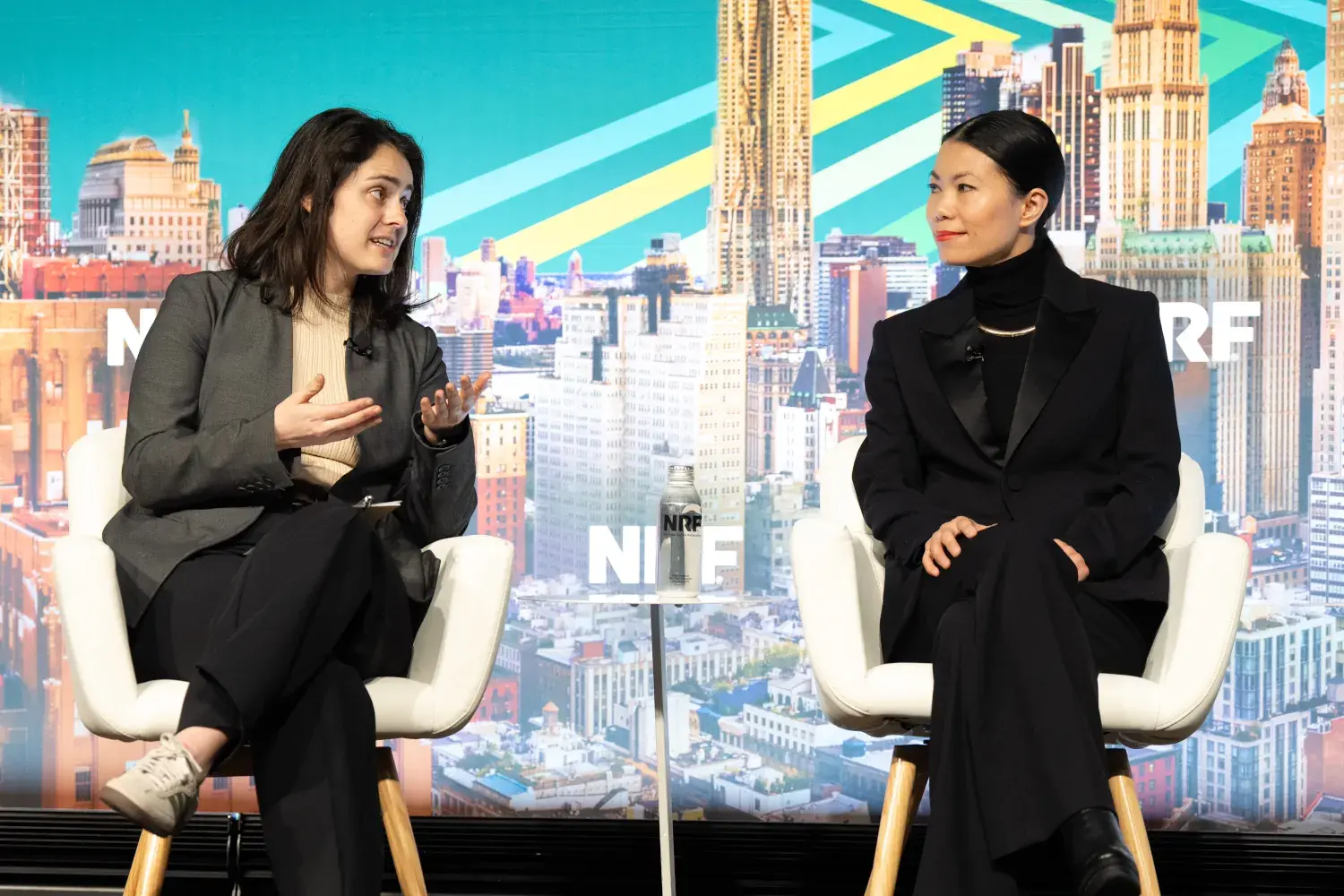 From left to right: Aly Bryan, Closed Loop Partners and Janie Yu, LFX Venture Partners. Seated on stage at NRF Rev