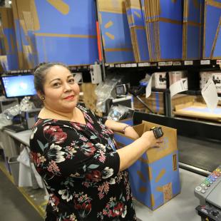 Walmart employee at fulfillment center