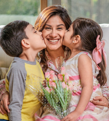 A mother celebrating Mother's Day. 